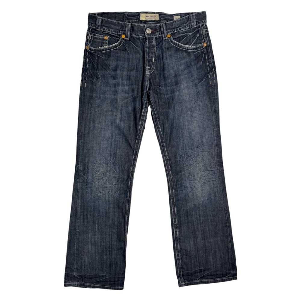 Y2K MEK Denim Streetwear Bologna Straight Leg Jeans Men's 36x34 Distressed Urban
